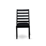 East West Furniture Dining Set Includes a Round Table and Stackable Kitchen Chairs, Black (Pieces & Seat Type Options)