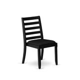 East West Furniture Dining Set Includes a Round Table and Stackable Kitchen Chairs, Black (Pieces & Seat Type Options)