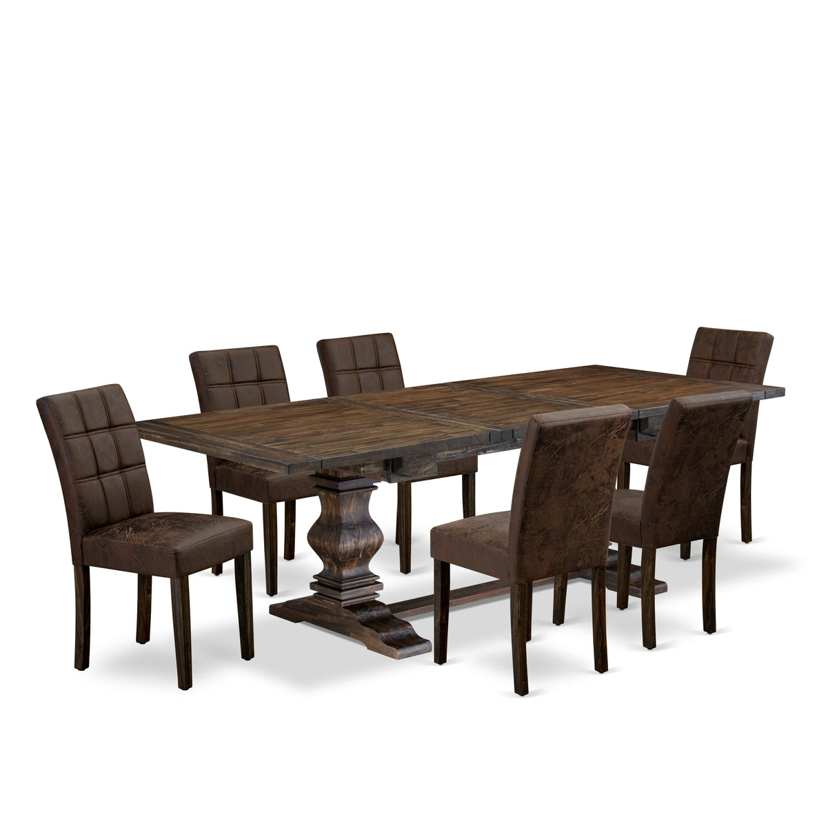 East West Furniture Dinette Set Contains a Rectangle Dining Table and Chairs, Distressed Jacobean (Pieces Options)
