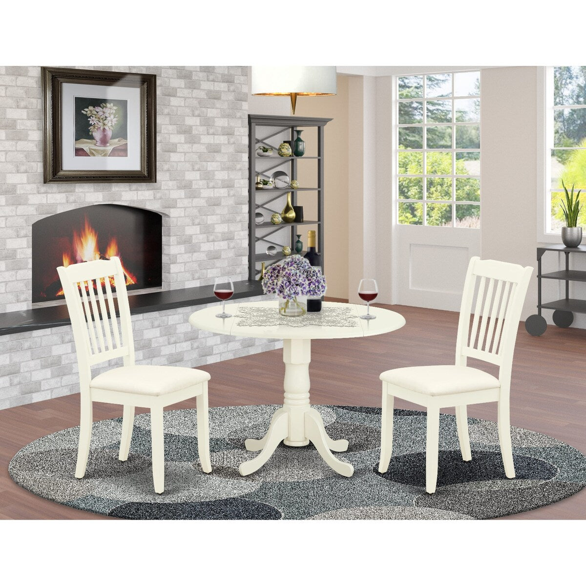 East West Furniture Dining Room Furniture Set Includes a Kitchen Table and Linen Fabric Dining Chairs, (Pieces & Finish Options)