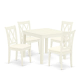 East West Furniture Dining Room Furniture Set Includes a Kitchen Table and Linen Fabric Dining Chairs, (Pieces & Finish Options)