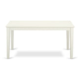 East West Furniture Dining Room Set Includes a Rectangle Dining Table and Upholstered Chairs, Linen White (Pieces Options)