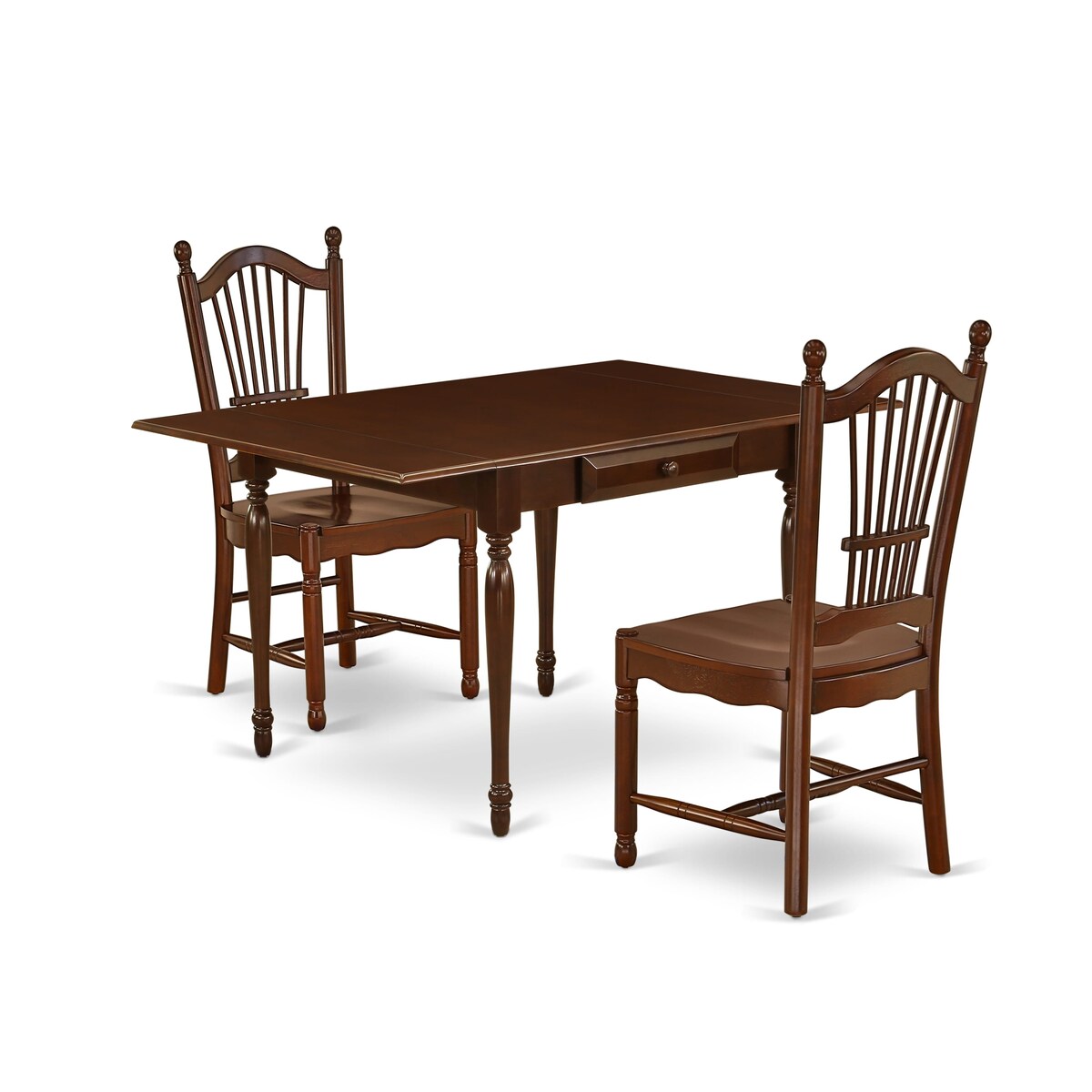 East West Furniture Dining Room Table Set Includes a Rectangle Kitchen Table with Dropleaf and Dining Chairs (Pieces Options)