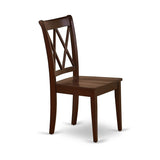 East West Furniture Dining Set Includes a Rectangle Dining Room Table and Wood Seat Chairs, Mahogany (Pieces Option)