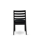 East West Furniture Dining Set Includes a Round Table and Stackable Kitchen Chairs, Black (Pieces & Seat Type Options)
