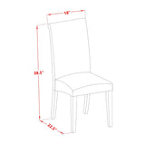 East West Furniture Dining Table Set- a Dining Table and Linen Fabric Chairs(Finish & Pieces Options)