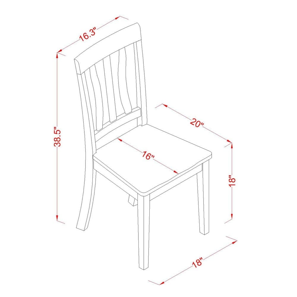 East West Furniture Dining Table Set- a Dinner Table and 6 Dining Room Chairs, Cappuccino (Seat Options)