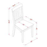 East West Furniture Dining Table Set- a Dinner Table and 6 Dining Room Chairs, Cappuccino (Seat Options)
