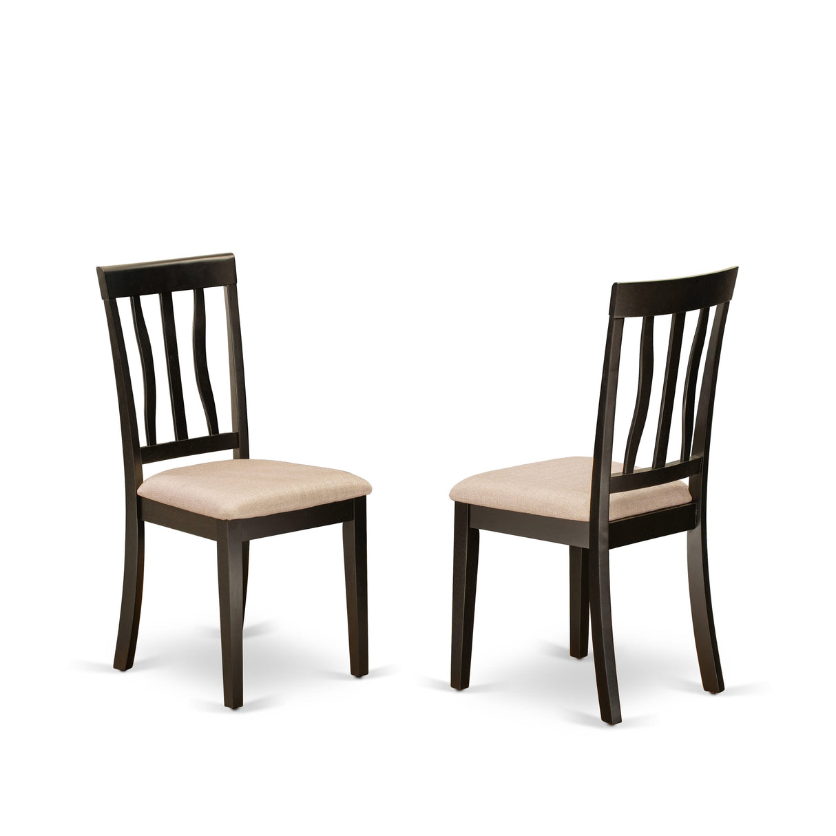 East West Furniture Dining Table Set- a Dinner Table and 6 Dining Room Chairs, Cappuccino (Seat Options)
