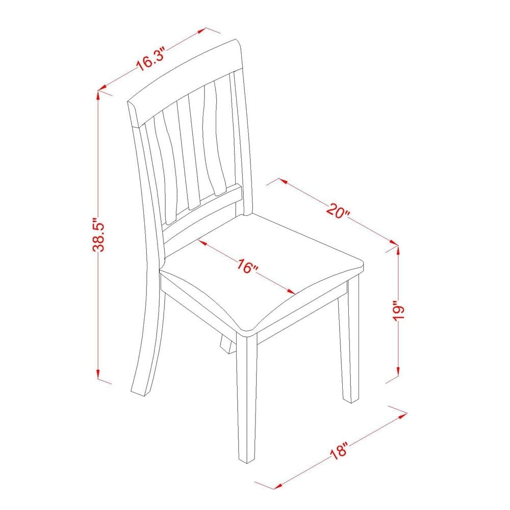 East West Furniture Dining Table Set- a Dinner Table and 6 Dining Room Chairs, Cappuccino (Seat Options)