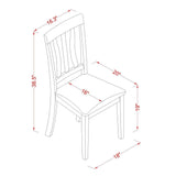 East West Furniture Dining Table Set- a Dinner Table and 6 Dining Room Chairs, Cappuccino (Seat Options)