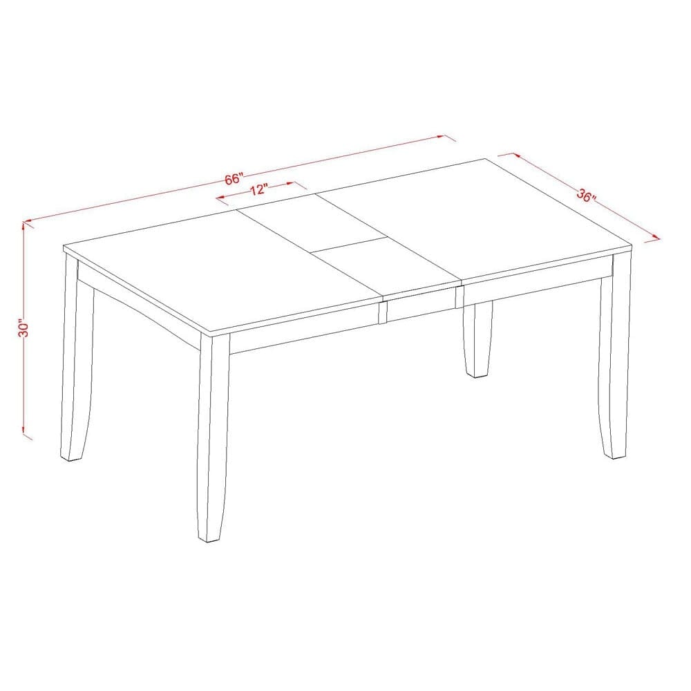 East West Furniture Dining Table Set- a Dinner Table and 6 Dining Room Chairs, Cappuccino (Seat Options)