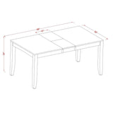 East West Furniture Dining Table Set- a Dinner Table and 6 Dining Room Chairs, Cappuccino (Seat Options)