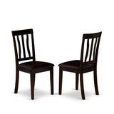 East West Furniture Dining Table Set- a Dinner Table and 6 Dining Room Chairs, Cappuccino (Seat Options)
