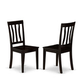 East West Furniture Dining Table Set- a Dinner Table and 6 Dining Room Chairs, Cappuccino (Seat Options)