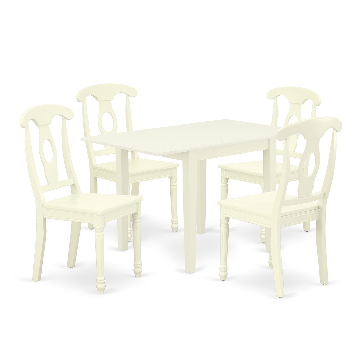 East West Furniture Dining Table Set- a Rectangle Dining Room Table and Wooden Seat Chairs, Linen White (Pieces Options)