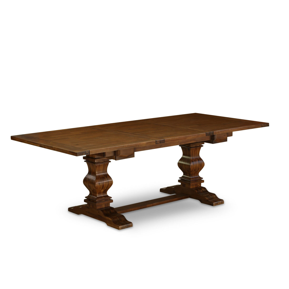 East West Furniture Dining Table Set- a Wooden Table and Light Beige Linen Fabric Chairs,(Pieces Options)
