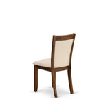 East West Furniture Dining Table Set- a Wooden Table and Light Beige Linen Fabric Chairs,(Pieces Options)