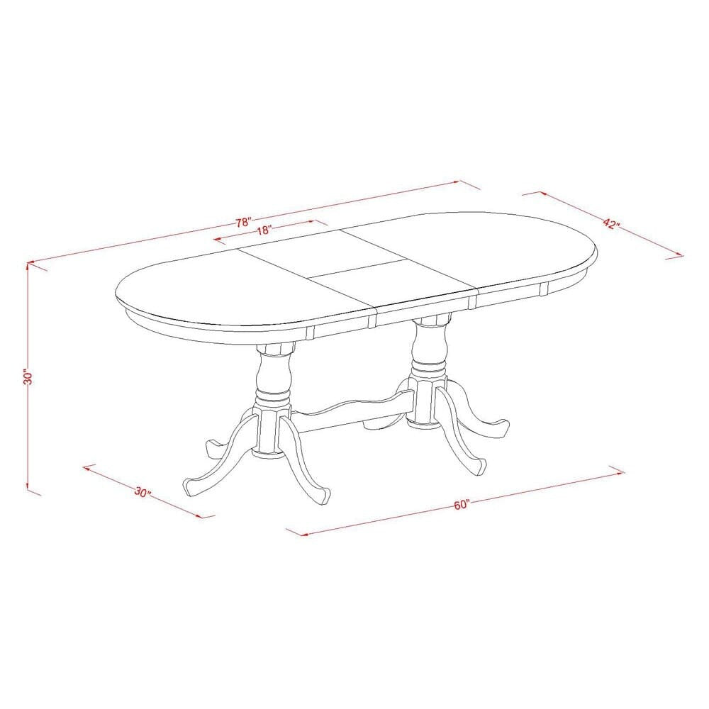 East West Furniture Dining Table Set Consist of an Oval Kitchen Table with Butterfly Leaf and Dining Chairs, Black & Cherry