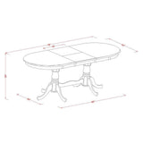 East West Furniture Dining Table Set Consist of an Oval Kitchen Table with Butterfly Leaf and Dining Chairs, Black & Cherry