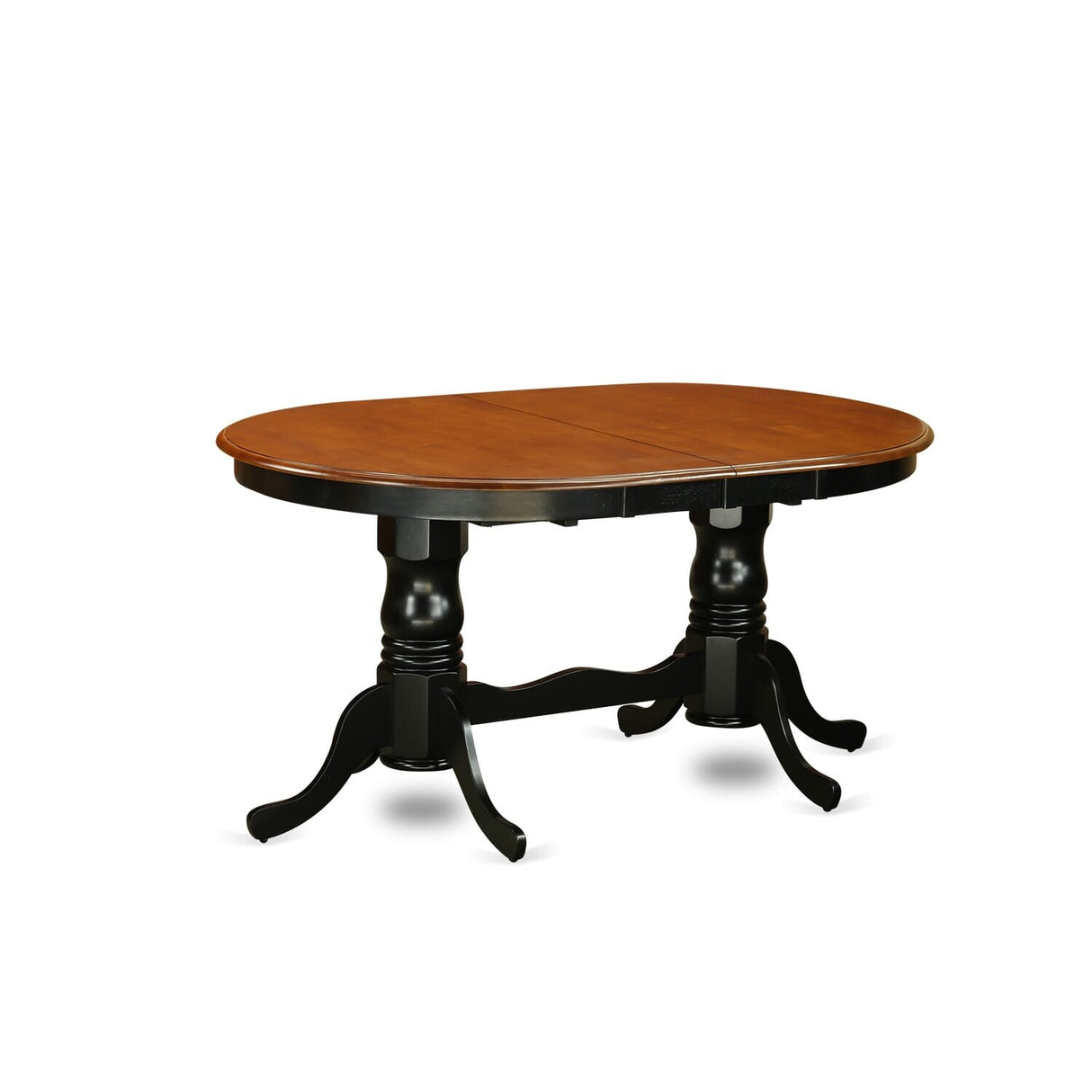 East West Furniture Dining Table Set Consist of an Oval Kitchen Table with Butterfly Leaf and Dining Chairs, Black & Cherry