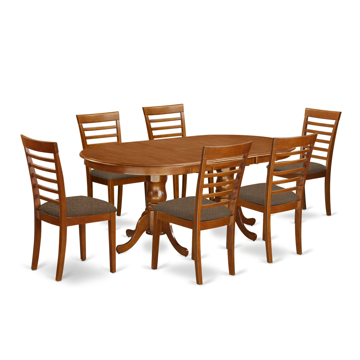 East West Furniture Dining Table Set Consist of an Oval Table with Butterfly Leaf and Dining Chairs (Chair Seat Type Options)