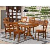 East West Furniture Dining Table Set Consist of an Oval Table with Butterfly Leaf and Dining Chairs (Chair Seat Type Options)