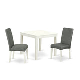 East West Furniture Dining Table Set Includes a Square Wooden Table and Dining Chairs (Pieces Options)