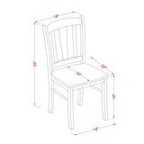 East West Furniture Dublin Kitchen Dining Chairs - Slat Back Wood Seat Chairs, Set of 2, (Finish Options)