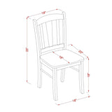 East West Furniture Dublin Kitchen Dining Chairs - Slat Back Wood Seat Chairs, Set of 2, (Finish Options)