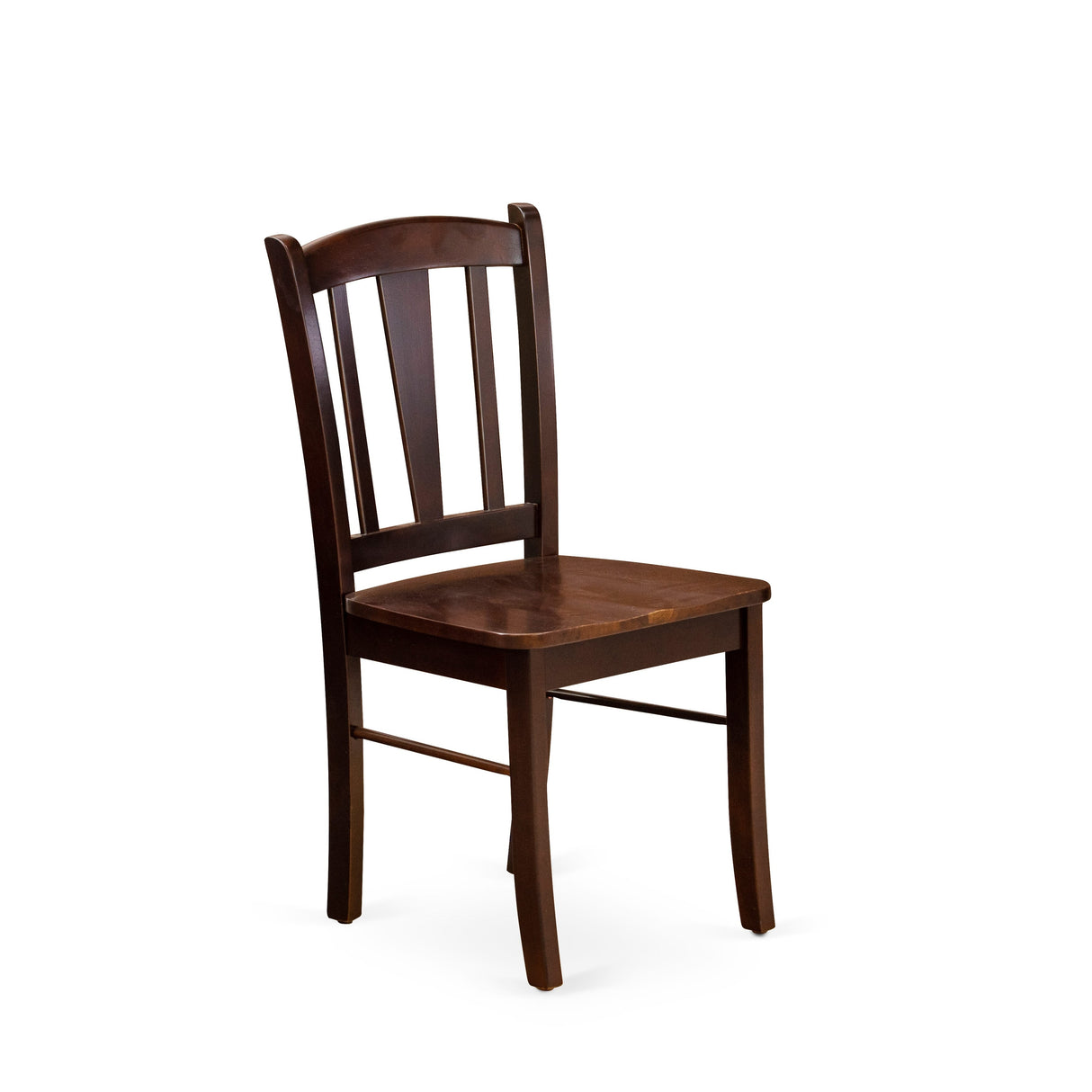 East West Furniture Dublin Kitchen Dining Chairs - Slat Back Wood Seat Chairs, Set of 2, (Finish Options)