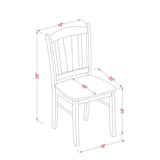 East West Furniture Dublin Kitchen Dining Chairs - Slat Back Wood Seat Chairs, Set of 2, (Finish Options)