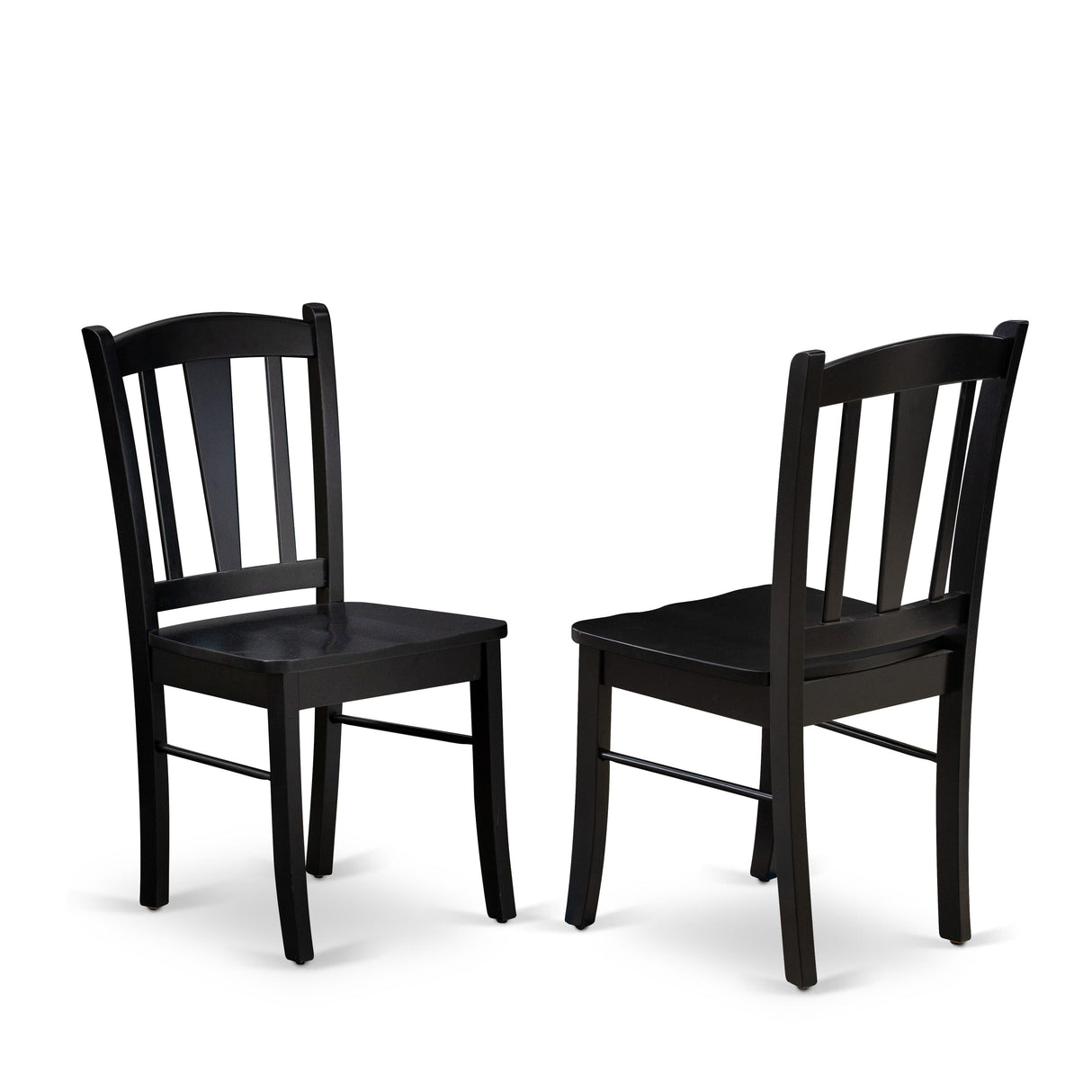 East West Furniture Dublin Kitchen Dining Chairs - Slat Back Wood Seat Chairs, Set of 2, (Finish Options)