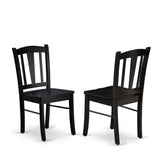 East West Furniture Dublin Kitchen Dining Chairs - Slat Back Wood Seat Chairs, Set of 2, (Finish Options)