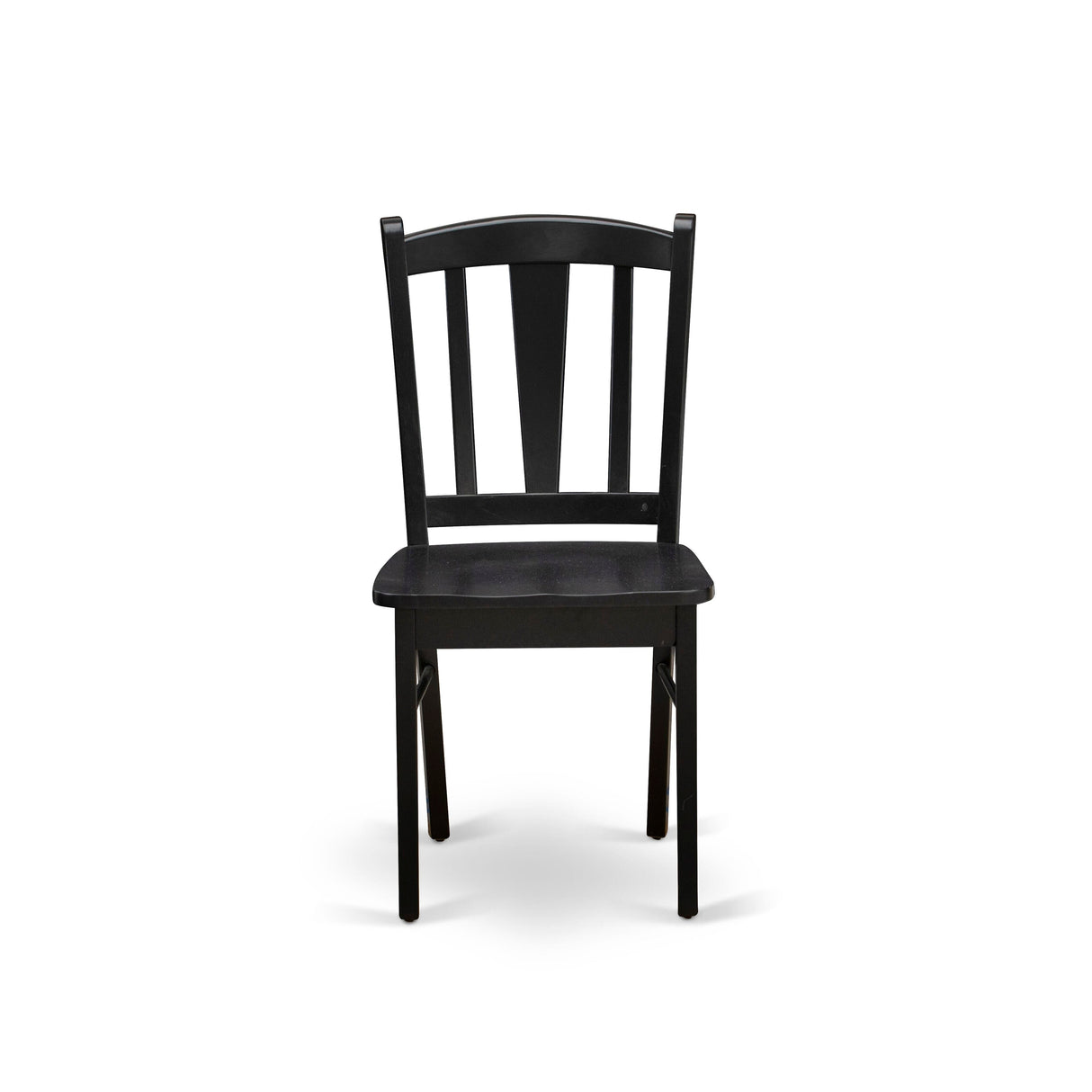 East West Furniture Dublin Kitchen Dining Chairs - Slat Back Wood Seat Chairs, Set of 2, (Finish Options)