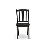 East West Furniture Dublin Kitchen Dining Chairs - Slat Back Wood Seat Chairs, Set of 2, (Finish Options)