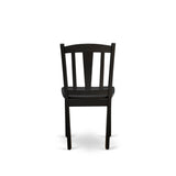 East West Furniture Dublin Kitchen Dining Chairs - Slat Back Wood Seat Chairs, Set of 2, (Finish Options)