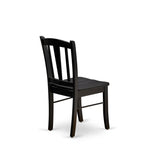 East West Furniture Dublin Kitchen Dining Chairs - Slat Back Wood Seat Chairs, Set of 2, (Finish Options)
