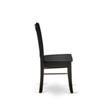 East West Furniture Dublin Kitchen Dining Chairs - Slat Back Wood Seat Chairs, Set of 2, (Finish Options)