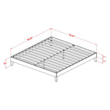 East West Furniture King Platform Bed Frame with 4 Solid Wood Legs and 2 Extra Center Legs (Bed Frame Color Options)