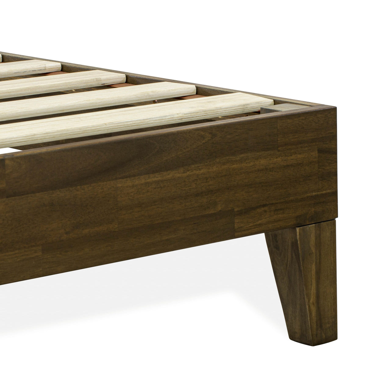 East West Furniture King Platform Bed Frame with 4 Solid Wood Legs and 2 Extra Center Legs (Bed Frame Color Options)