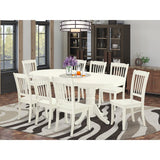 East West Furniture Kitchen Table Set- an Oval Dining Table and Dining Chairs, Linen White(Pieces Options)
