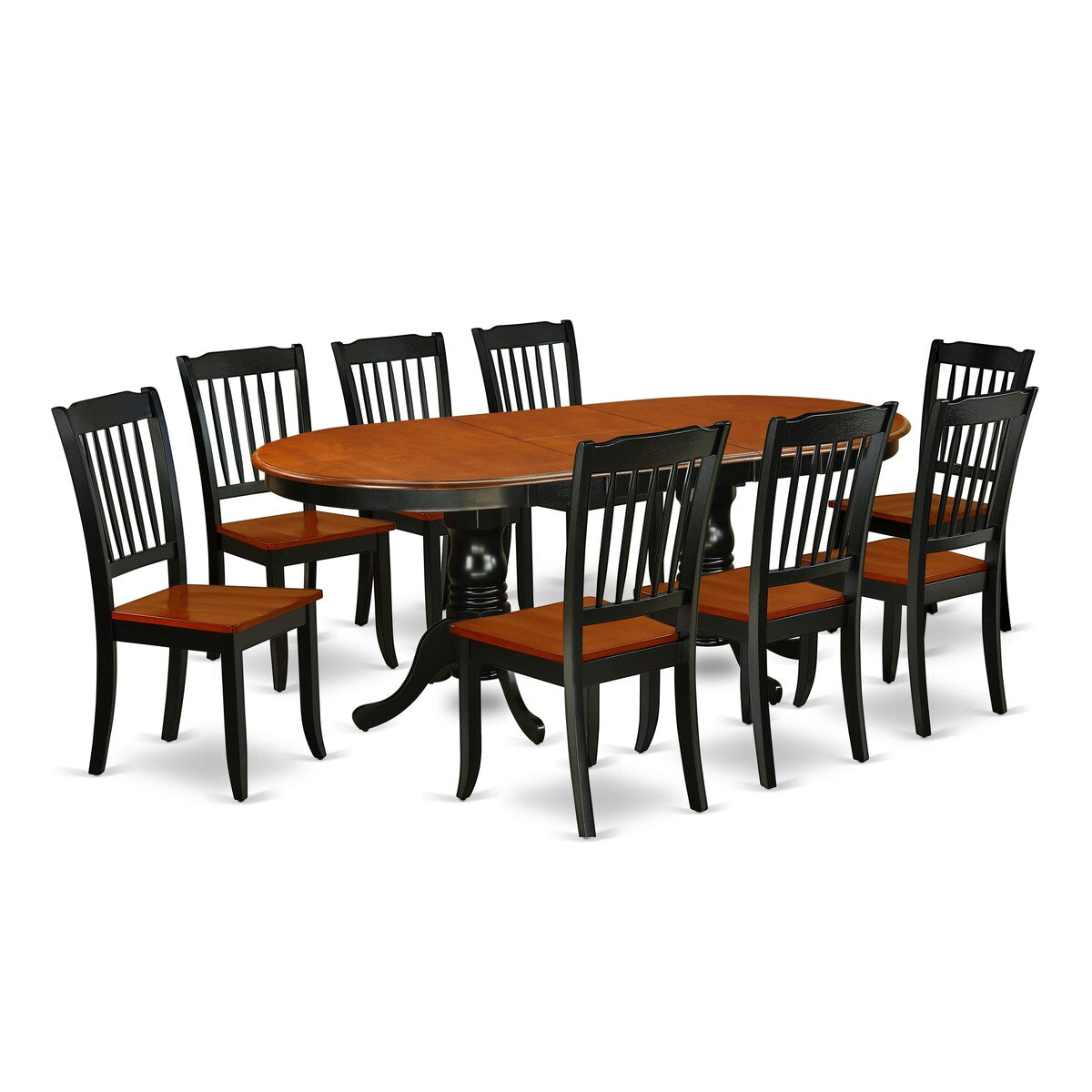 East West Furniture Kitchen Table Set Includes an Oval Dining Table and Dining Chairs (Pieces and Finish Color Options)