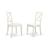 East West Furniture Modern Table Set- A Rectangle Wooden Table and Kitchen Dining Chairs, Linen White- (Pieces Options)