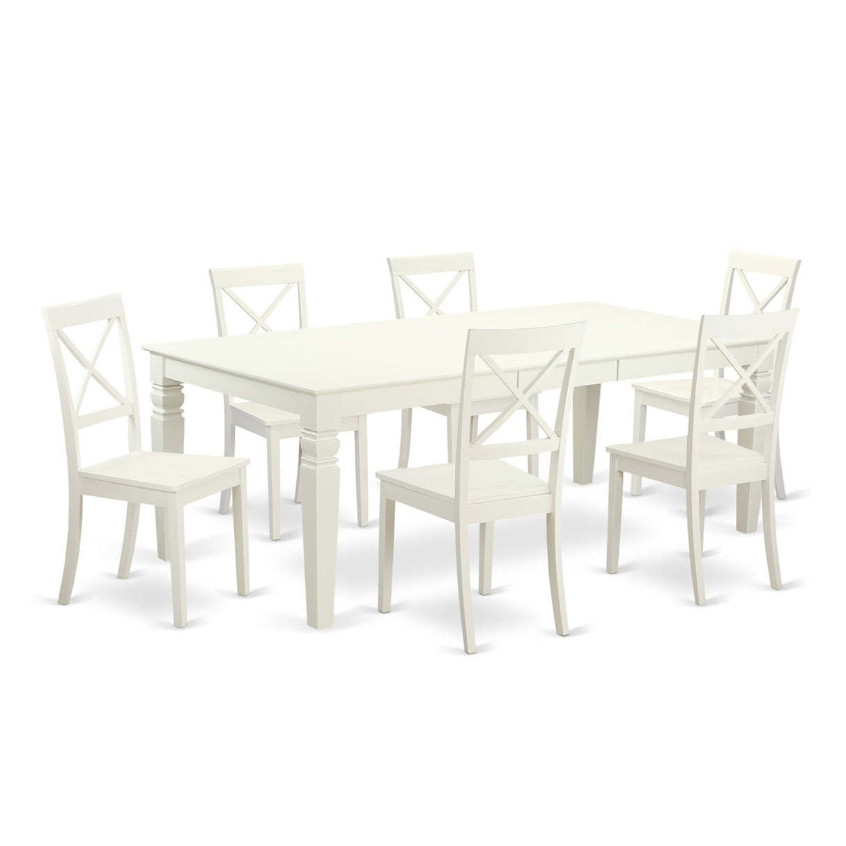East West Furniture Modern Table Set- A Rectangle Wooden Table and Kitchen Dining Chairs, Linen White- (Pieces Options)