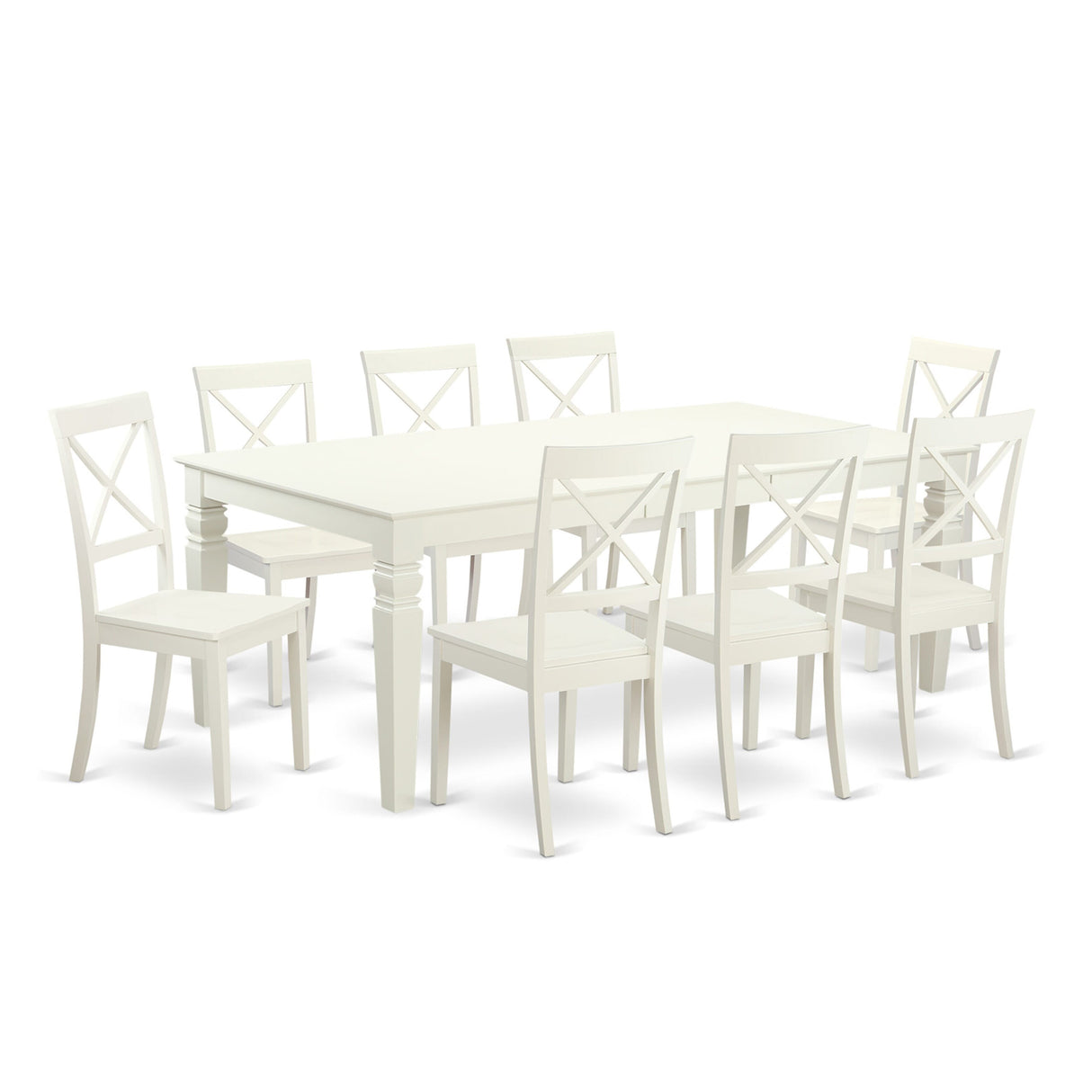 East West Furniture Modern Table Set- A Rectangle Wooden Table and Kitchen Dining Chairs, Linen White- (Pieces Options)
