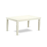 East West Furniture Modern Table Set- A Rectangle Wooden Table and Kitchen Dining Chairs, Linen White- (Pieces Options)