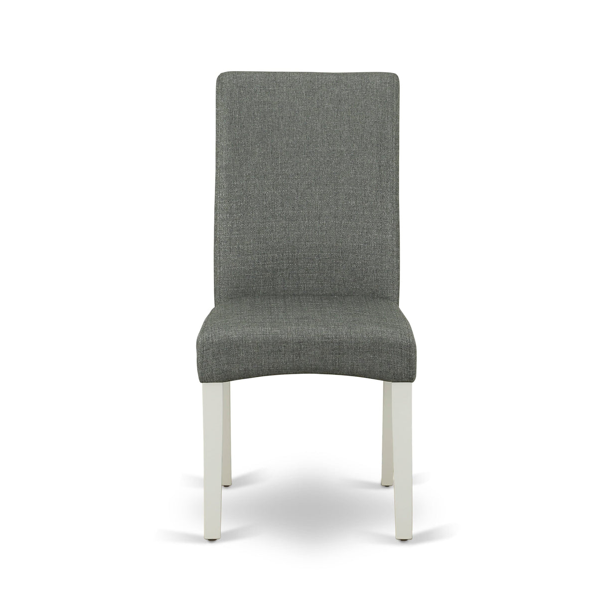 East West Furniture Modern Table Set- A Round Kitchen Table and Gray Linen Fabric Parsons Chairs, Linen White(Pieces Options)