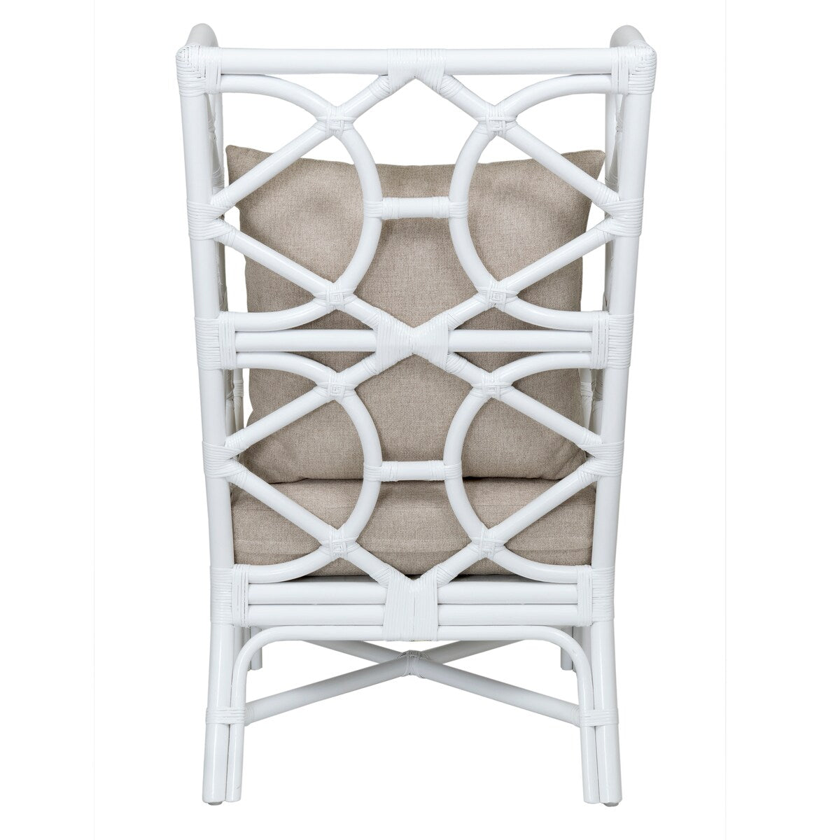 White Rattan Wingback Chair by East at Main - 25" W x 31.5" D x 44" H