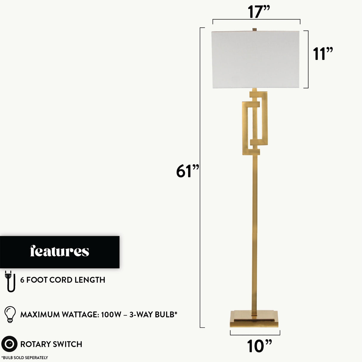 Eastbroke Gold Metal Floor Lamp